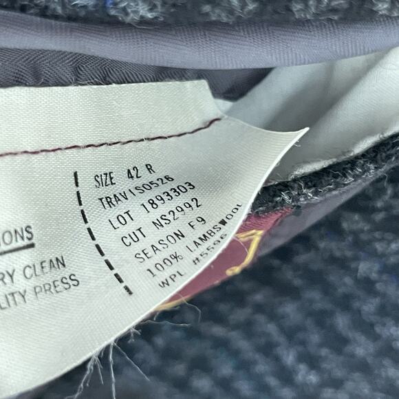 Vintage Men’s Blazer 42R Lambswool Gray Houndstooth Sport Coat Jacket Union Made - Picture 7 of 11